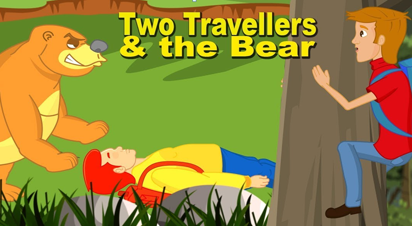 two travelers and the bear