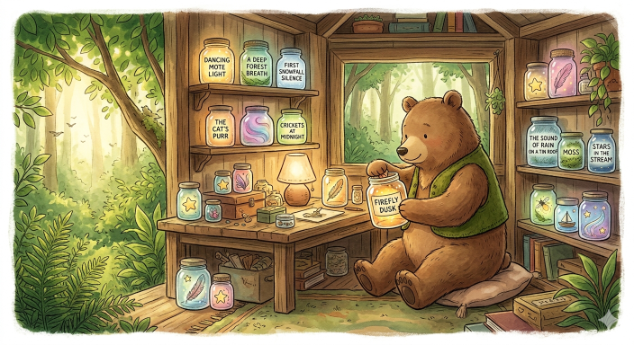 The Bear Who Collected Quiet Moments Story