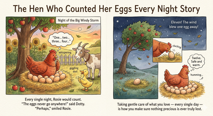 The Hen Who Counted Her Eggs Every Night Story