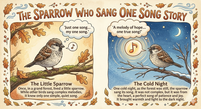 The Sparrow Who Sang One Song Story